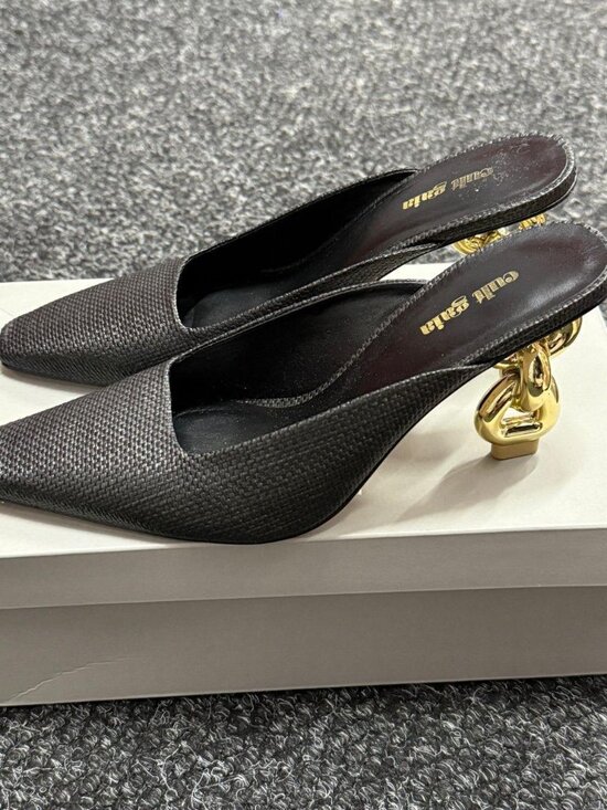 Cult Gaia Shoes - Cult gaia harlow metallic mule heels